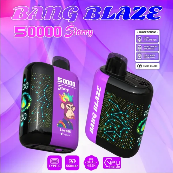 8 Bang Blaze 50000 Puffs – Starry Screen Disposable Vape
