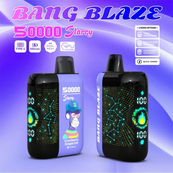 9 Bang Blaze 50000 Puffs – Starry Screen Disposable Vape